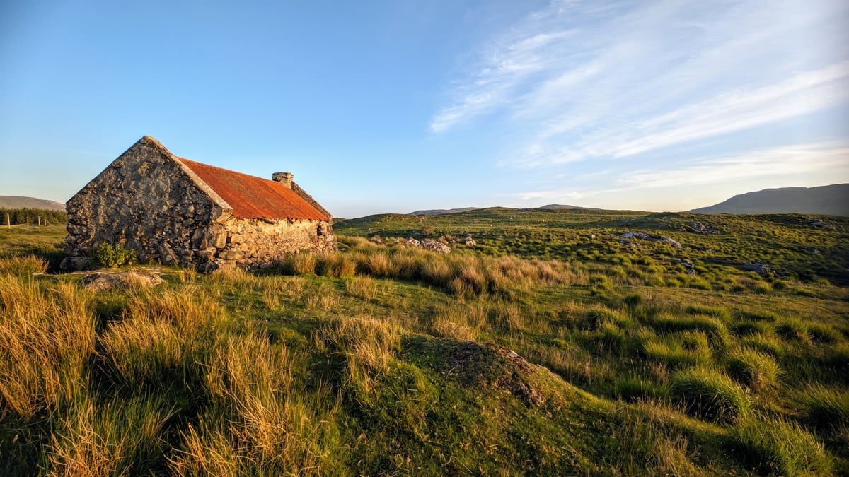 Traditional Irish stone cottage exterior