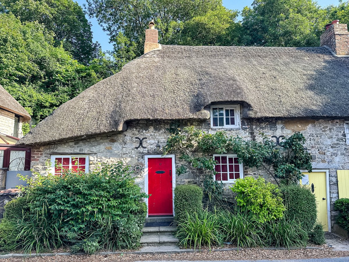 Charming thatched cottages in West Lulworth village, Dorset
